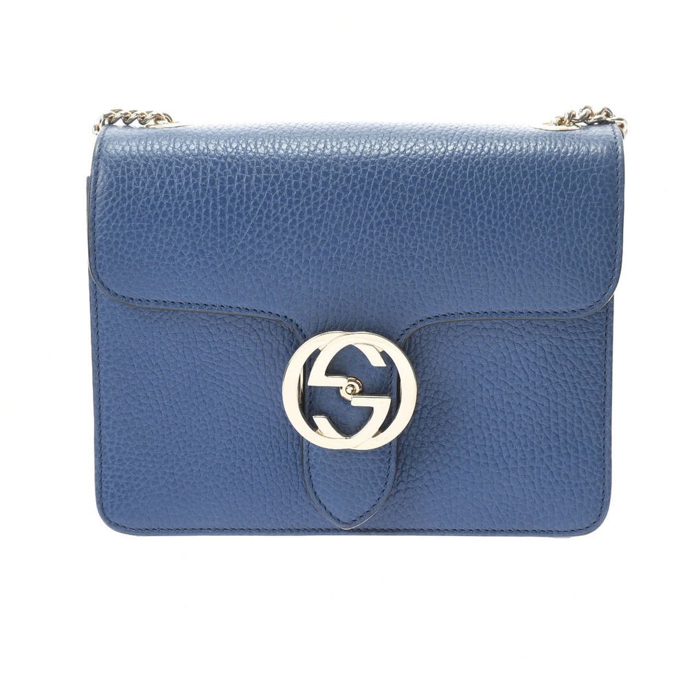 Gucci Interlocking Chain Shoulder Bag Blue